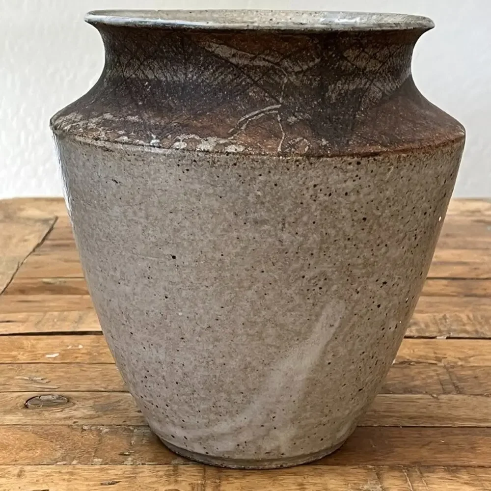 Vintage Handmade Pottery Stoneware Vase 8.5